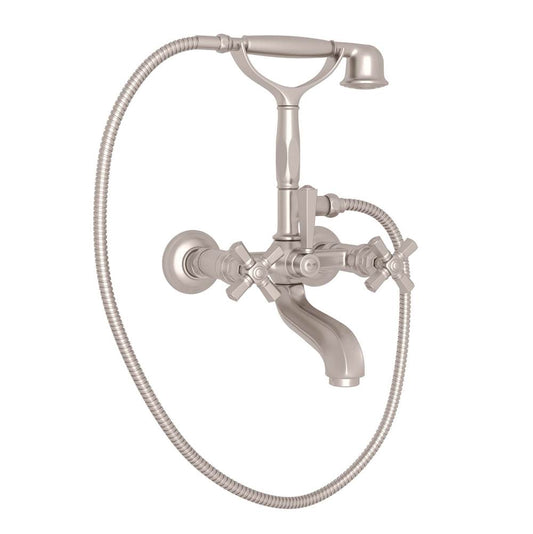 ROHL A1901XMSTN Palladian Exposed Wall Mount Tub Filler In Satin Nickel