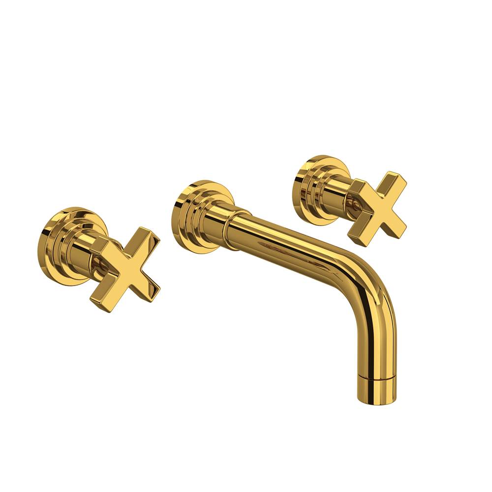 ROHL A2207XMULBTO-2 Lombardia Wall Mount Lavatory Faucet In Unlacquered Brass