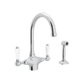 ROHL A1676LPWSAPC-2 San Julio Two Handle Kitchen Faucet With Side Spray In Polished Chrome