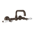 ROHL A1423LPTCB-2 Acqui Wall Mount Bridge Lavatory Faucet With U-Spout In Tuscan Brass