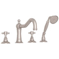 ROHL A1404XMSTN Acqui 4-Hole Deck Mount Tub Filler In Satin Nickel