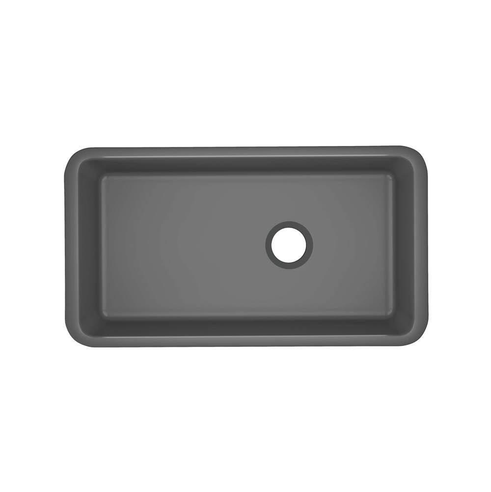 ROHL 6497-04 Allia 34" Fireclay Single Bowl Undermount Kitchen Sink In Satin Grey