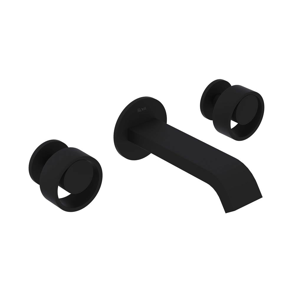 ROHL EC09W3IWMB Eclissi Wall Mount Lavatory Faucet With U-Spout In Matte Black