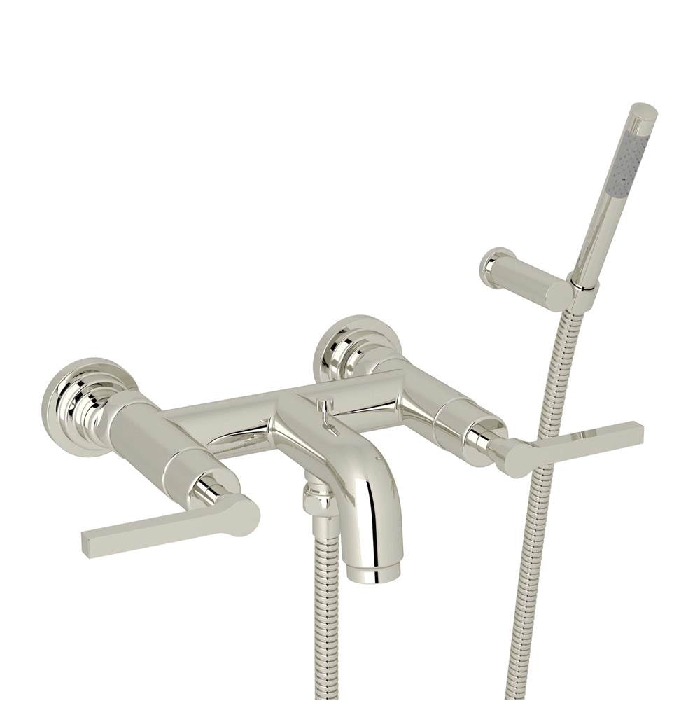 ROHL A2202LMPN Lombardia Exposed Wall Mount Tub Filler In Polished Nickel