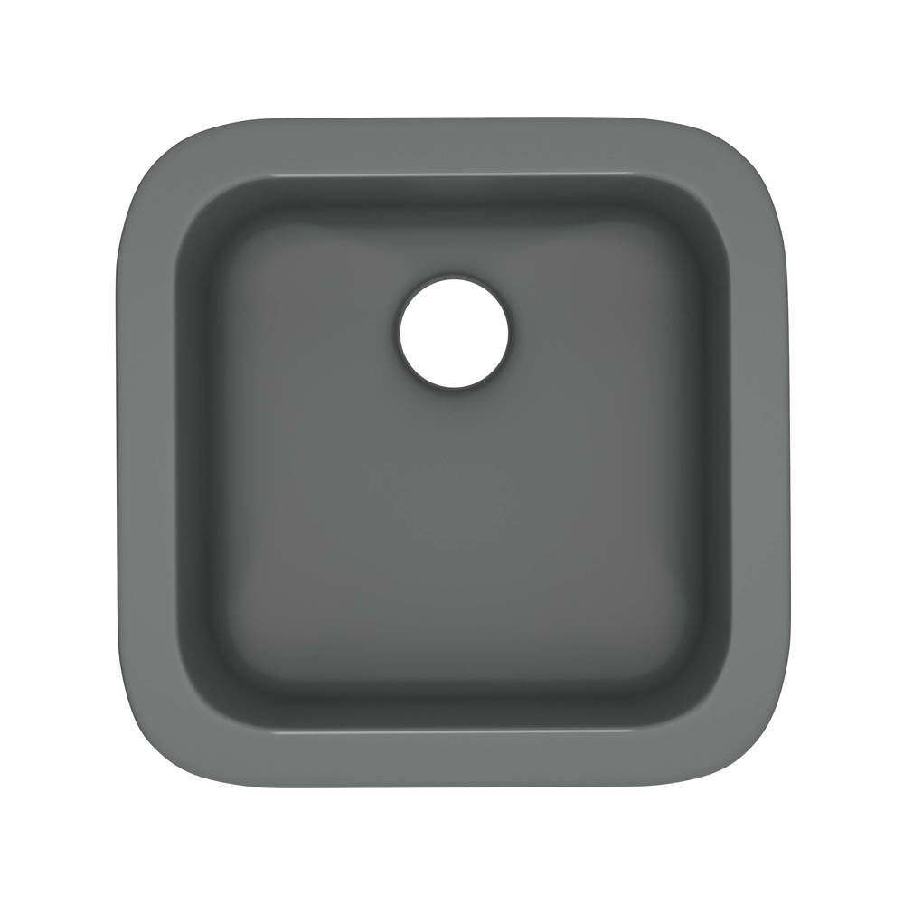 ROHL 5927-04 Allia 18" Fireclay Single Bowl Bar/Food Prep Kitchen Sink In Satin Grey