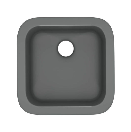 ROHL 5927-04 Allia 18" Fireclay Single Bowl Bar/Food Prep Kitchen Sink In Satin Grey