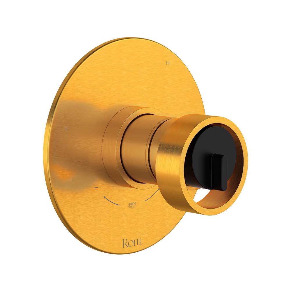 ROHL TEC45W1IWSGB Eclissi 1/2" Therm & Pressure Balance Trim with 5 Functions (Shared) In Satin Gold/Matte Black