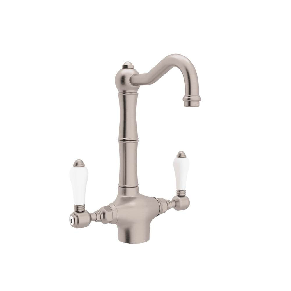 ROHL A1680LPSTN-2 Acqui Two Handle Bar/Food Prep Kitchen Faucet In Satin Nickel
