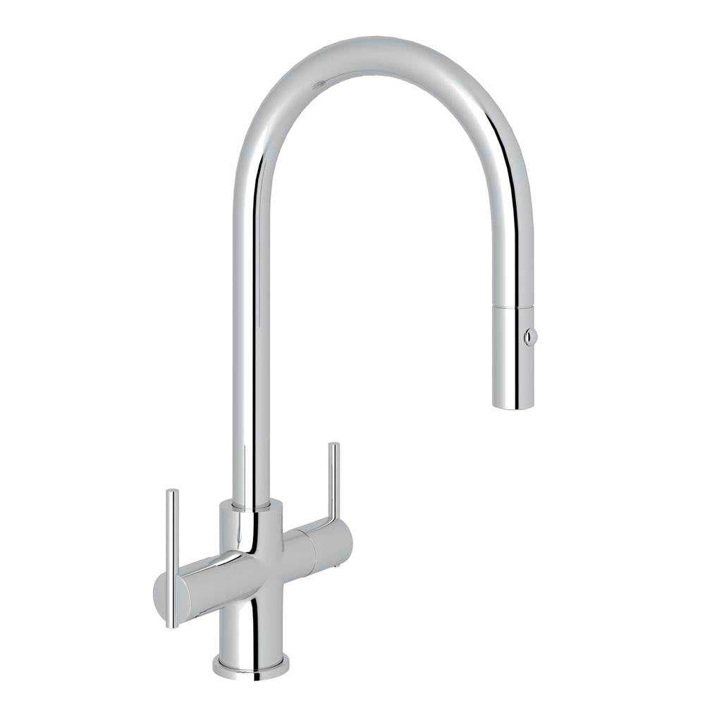 ROHL CY657L-APC-2 Pirellone Two Handle Pull-Down Kitchen Faucet In Polished Chrome