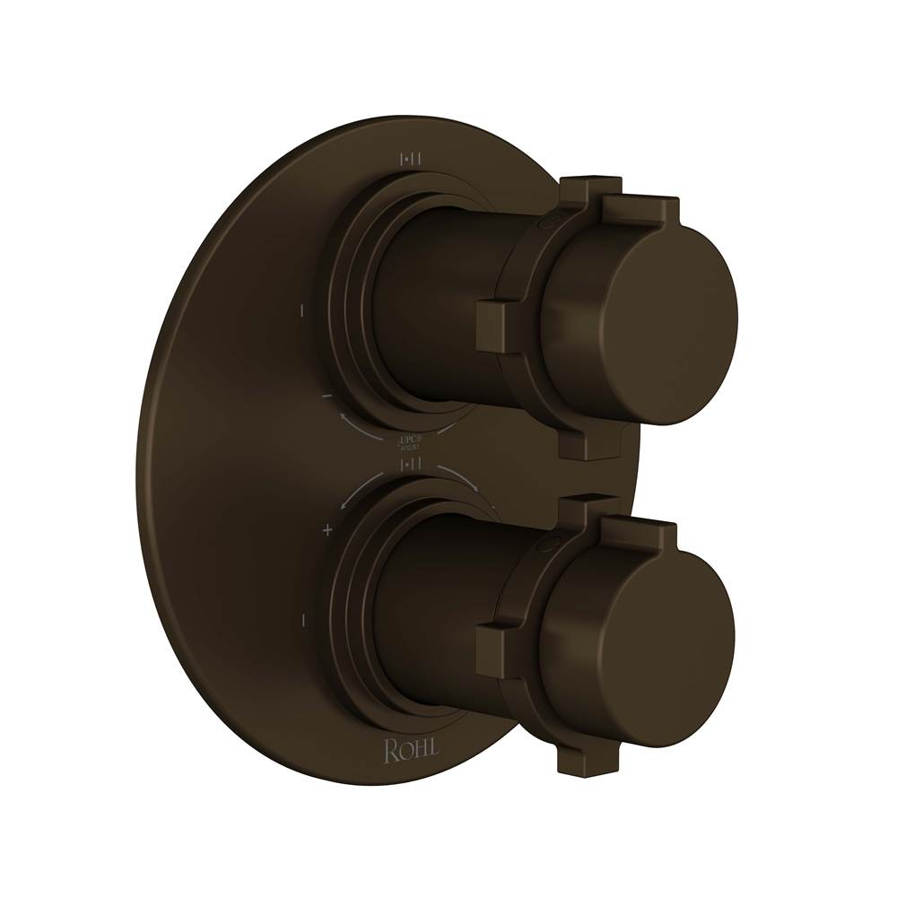 ROHL TLB46W1XMTCB Lombardia 3/4" Therm & Pressure Balance Trim with 6 Functions (Shared) In Tuscan Brass
