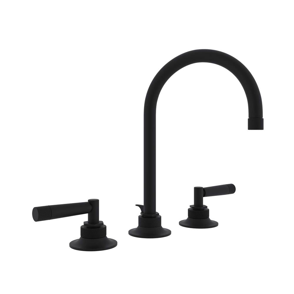 ROHL MB2019LMMB-2 Graceline Widespread Lavatory Faucet With C-Spout In Matte Black
