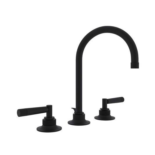 ROHL MB2019LMMB-2 Graceline Widespread Lavatory Faucet With C-Spout In Matte Black