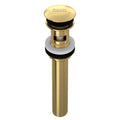 ROHL 5447SUB Push Drain With Overflow In Satin Unlacquered Brass