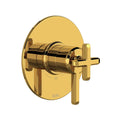 ROHL TAP44W1LMULB Apothecary 1/2" Therm & Pressure Balance Trim with 2 Functions (No Share) In Unlacquered Brass
