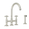 ROHL A1461XMWSPN-2 San Julio Bridge Kitchen Faucet With Side Spray In Polished Nickel