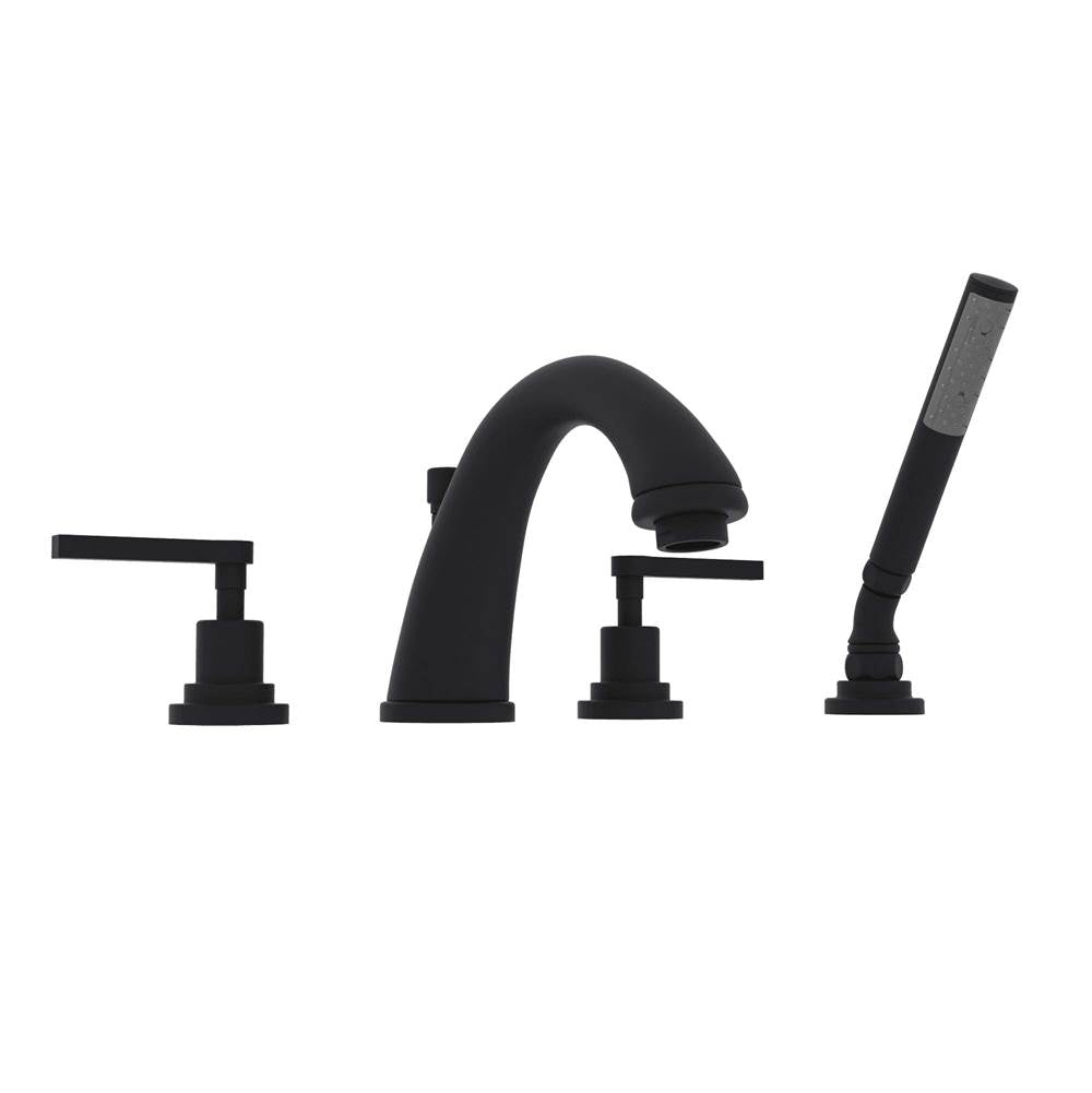 ROHL A1264LMMB Lombardia 4-Hole Deck Mount Tub Filler In Matte Black