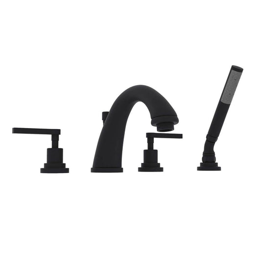 ROHL A1264LMMB Lombardia 4-Hole Deck Mount Tub Filler In Matte Black