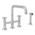 ROHL A3358IWWSAPC-2 Campo Bridge Kitchen Faucet With Side Spray In Polished Chrome