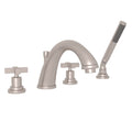 ROHL A1264XMSTN Lombardia 4-Hole Deck Mount Tub Filler In Satin Nickel