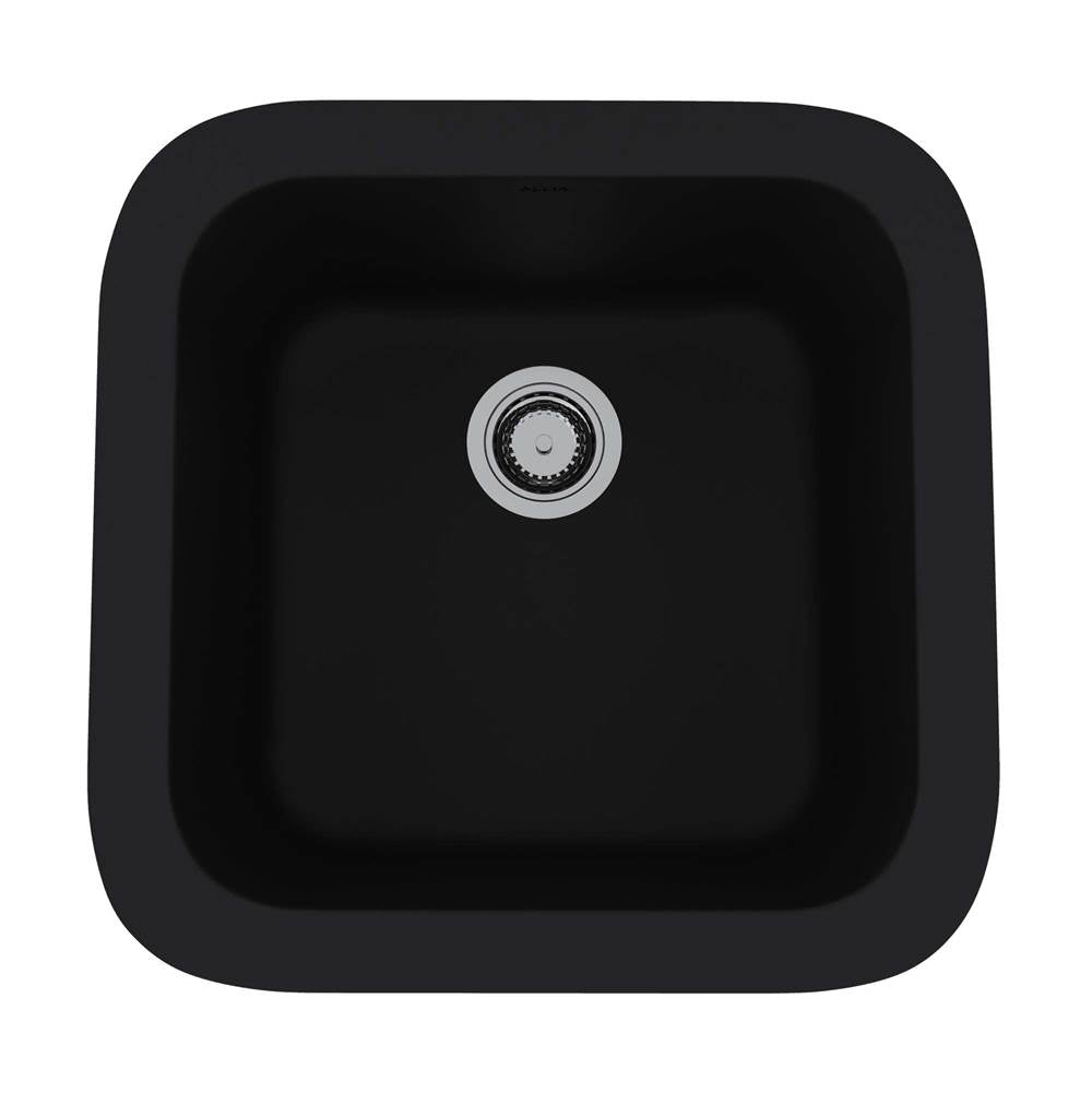 ROHL 5927-63 Allia 18" Fireclay Single Bowl Bar/Food Prep Kitchen Sink In Satin Black