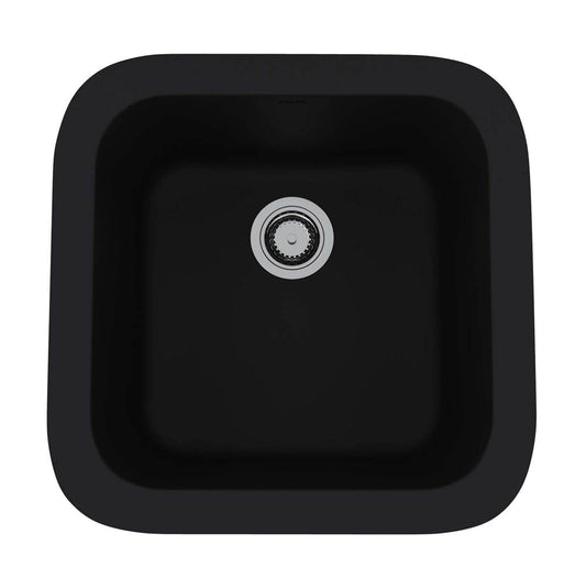 ROHL 5927-63 Allia 18" Fireclay Single Bowl Bar/Food Prep Kitchen Sink In Satin Black