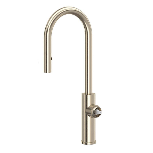 ROHL EC65D1STN Eclissi Pull-Down Bar/Food Prep Kitchen Faucet With C-Spout - Less Handle In Satin Nickel
