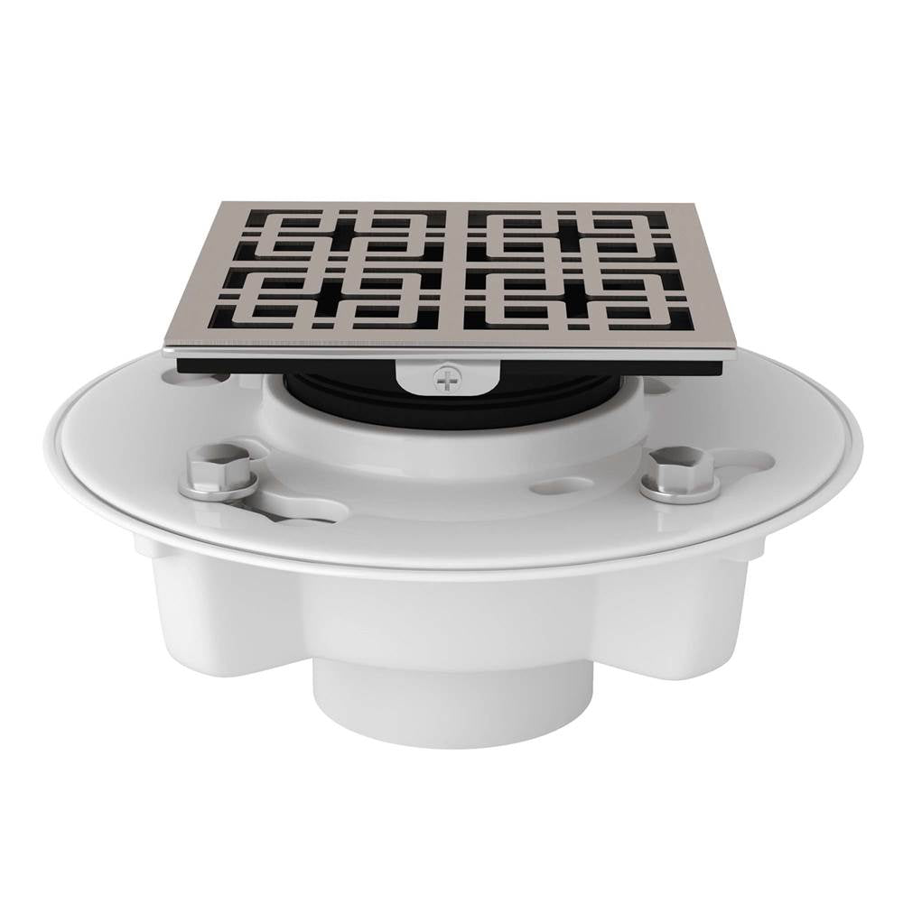 ROHL SDPVC2/3-3142STN PVC 2" X 3" Drain Kit With 3142 Weave Decorative Cover In Satin Nickel