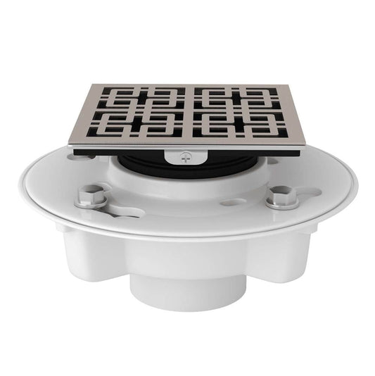 ROHL SDPVC2/3-3142STN PVC 2" X 3" Drain Kit With 3142 Weave Decorative Cover In Satin Nickel