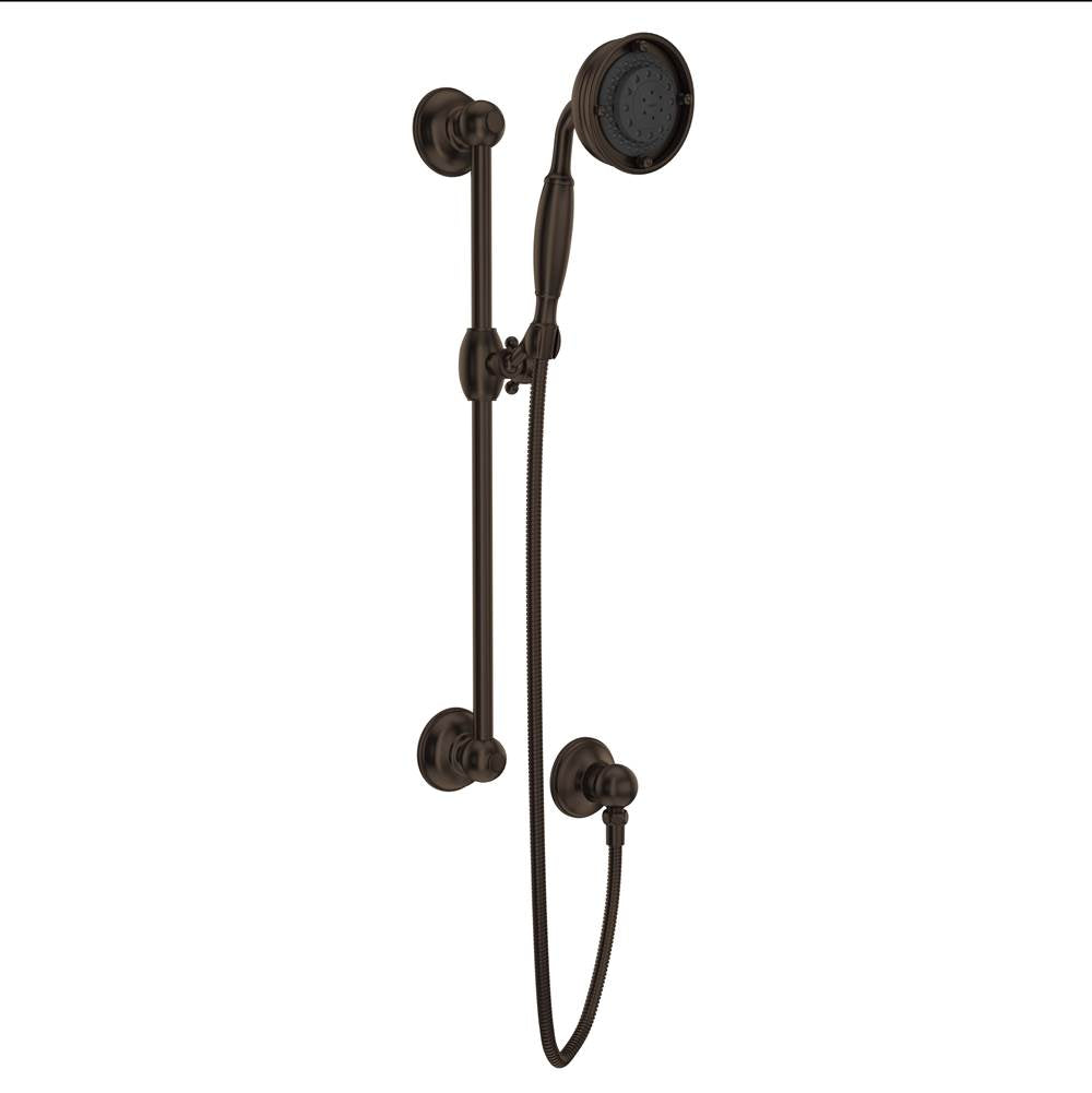 ROHL 1311TCB Handshower Set With 22" Slide Bar and 3-Function Handshower In Tuscan Brass