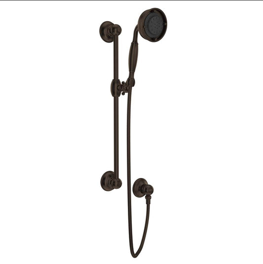 ROHL 1311TCB Handshower Set With 22" Slide Bar and 3-Function Handshower In Tuscan Brass