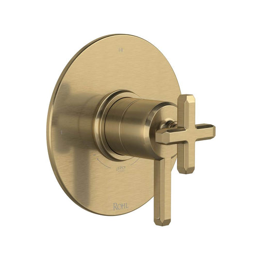 ROHL TAP23W1LMAG Apothecary 1/2" Therm & Pressure Balance Trim with 3 Functions (Shared) In Antique Gold