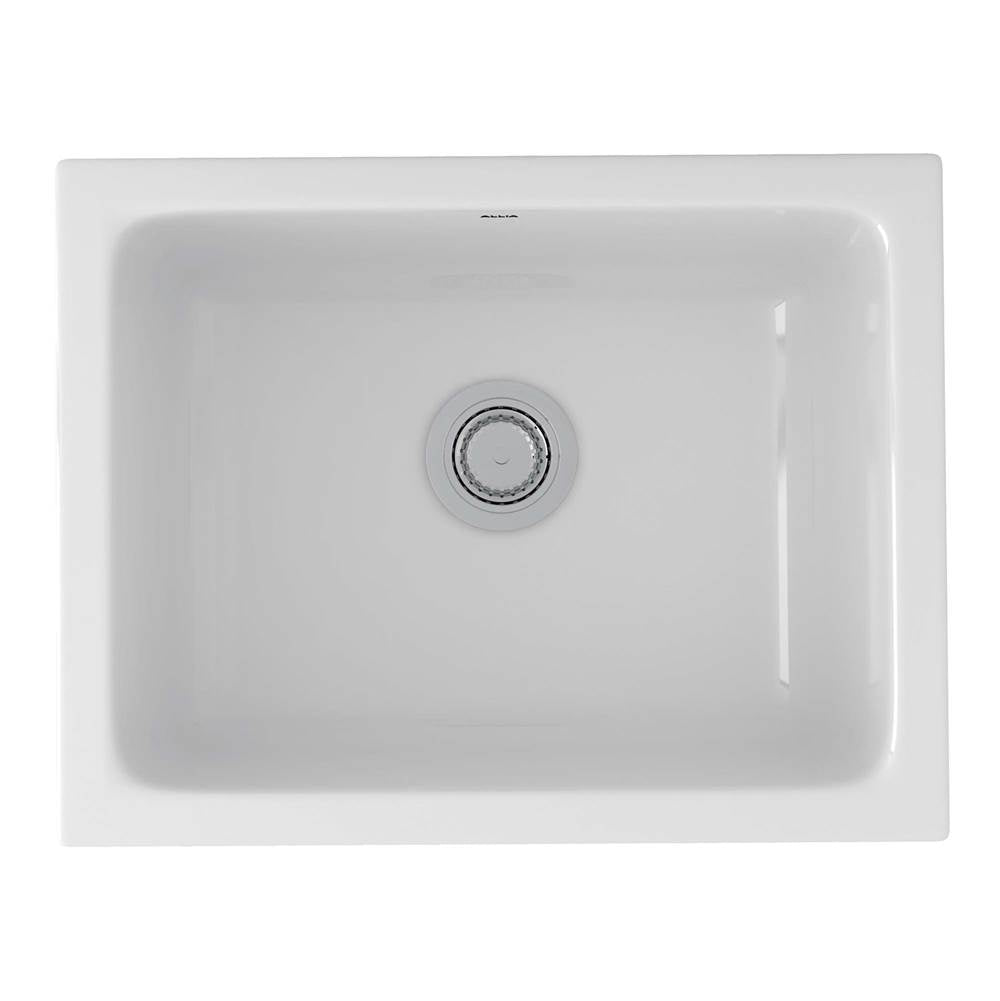 ROHL 6347-00 Allia 24" Fireclay Single Bowl Undermount Kitchen Or Laundry Sink In White