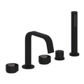 ROHL EC05D5IWMBN Eclissi 5-Hole Deck Mount Tub Filler With U-Spout In Matte Black/Satin Nickel