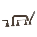 ROHL A2224LMTCB Lombardia 5-Hole Deck Mount Tub Filler With U-Spout In Tuscan Brass