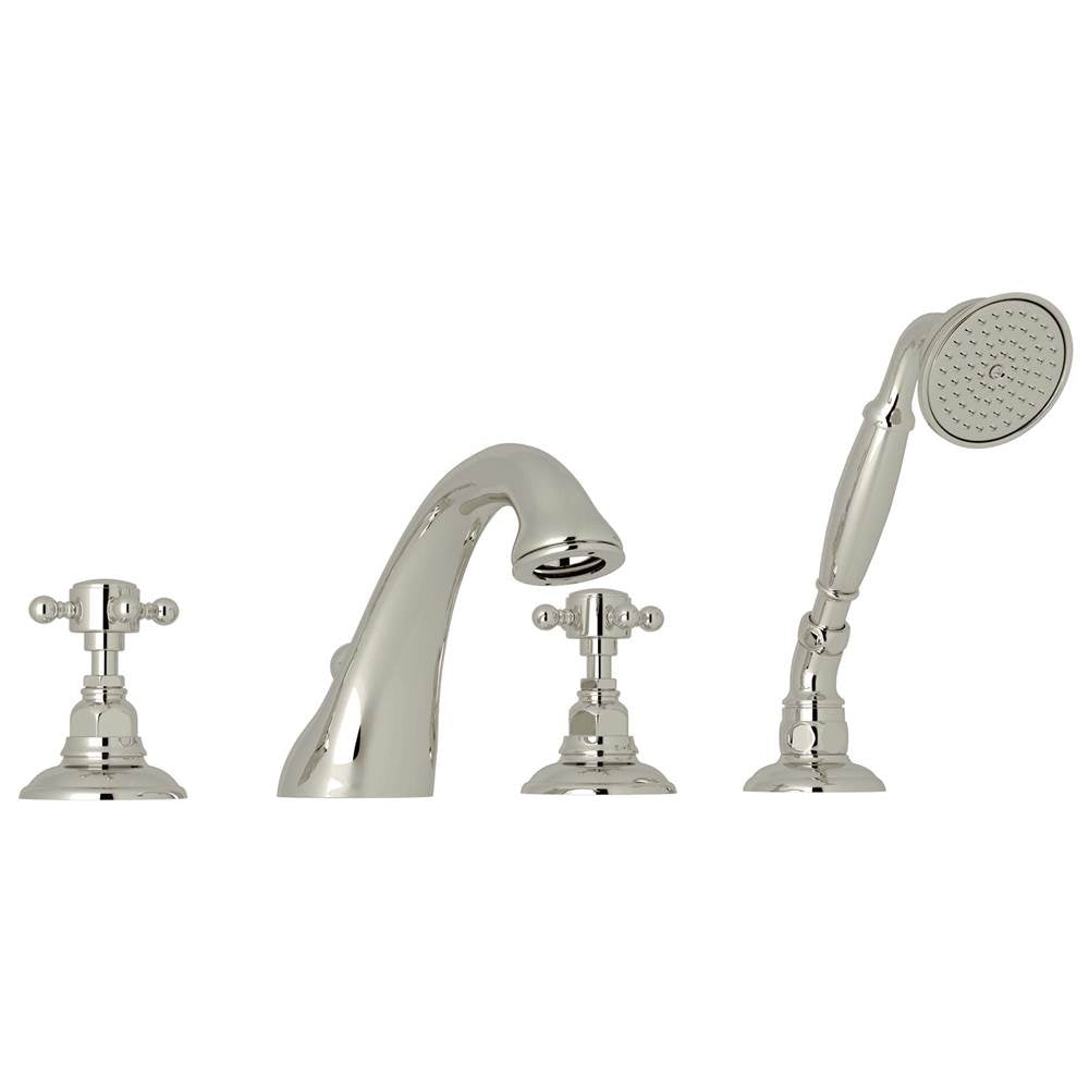 ROHL A1464XMPN Viaggio 4-Hole Deck Mount Tub Filler In Polished Nickel