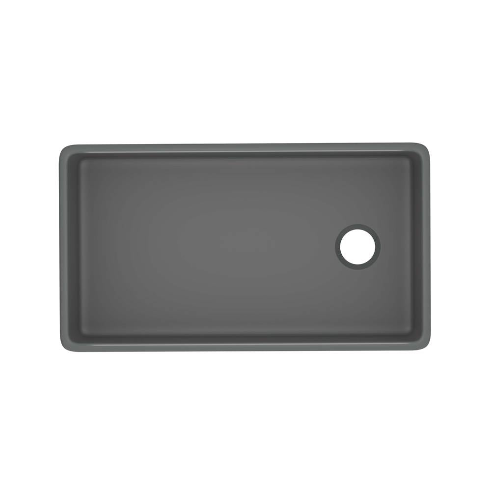 ROHL AL3620AF104 Allia 36" Fireclay Single Bowl Farmhouse Apron Front Kitchen Sink In Satin Grey