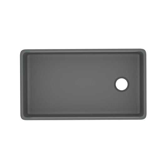 ROHL AL3620AF104 Allia 36" Fireclay Single Bowl Farmhouse Apron Front Kitchen Sink In Satin Grey