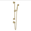 ROHL 1330ULB Handshower Set With 24" Slide Bar and Single Function Handshower In Unlacquered Brass