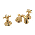 ROHL A1408XMULB-2 Viaggio Widespread Lavatory Faucet With Low Spout In Unlacquered Brass