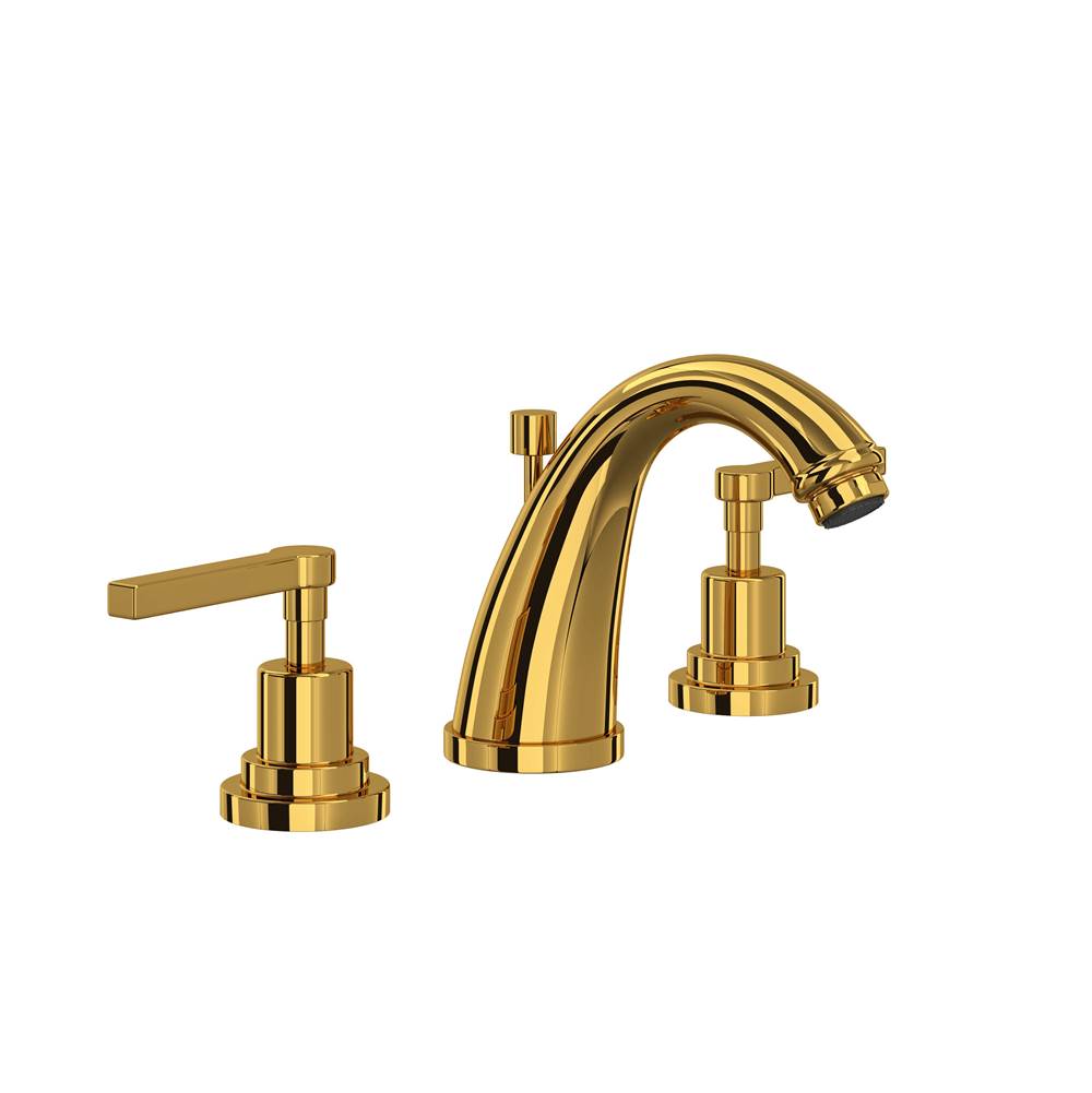 ROHL A1208LMULB-2 Lombardia Widespread Lavatory Faucet With C-Spout In Unlacquered Brass