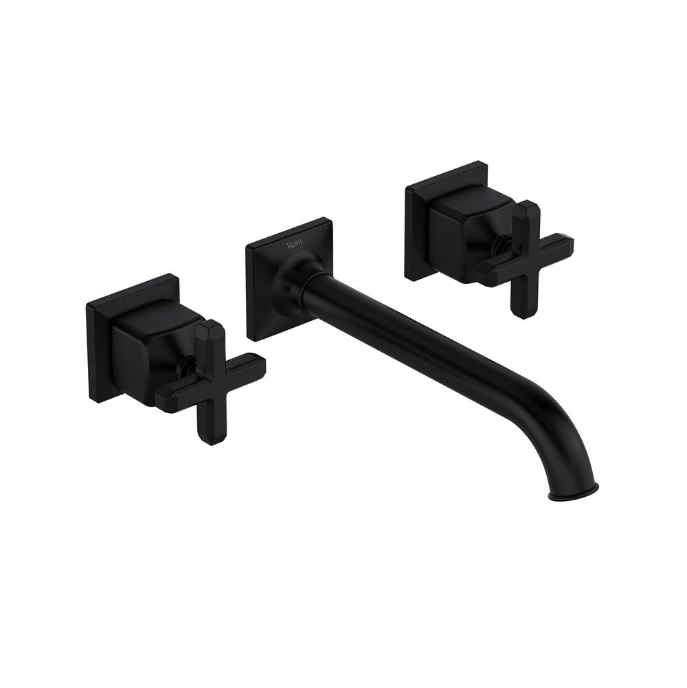 ROHL TAP08W3XMMB Apothecary Wall Mount Lavatory Faucet Trim In Matte Black
