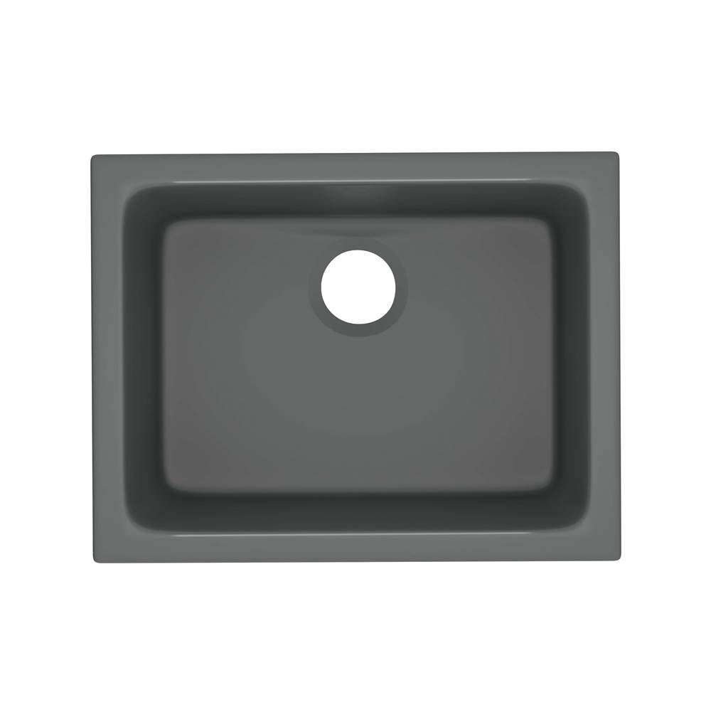 ROHL 6347-04 Allia 24" Fireclay Single Bowl Undermount Kitchen Or Laundry Sink In Satin Grey
