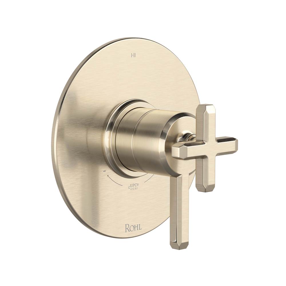 ROHL TAP23W1LMSTN Apothecary 1/2" Therm & Pressure Balance Trim with 3 Functions (Shared) In Satin Nickel