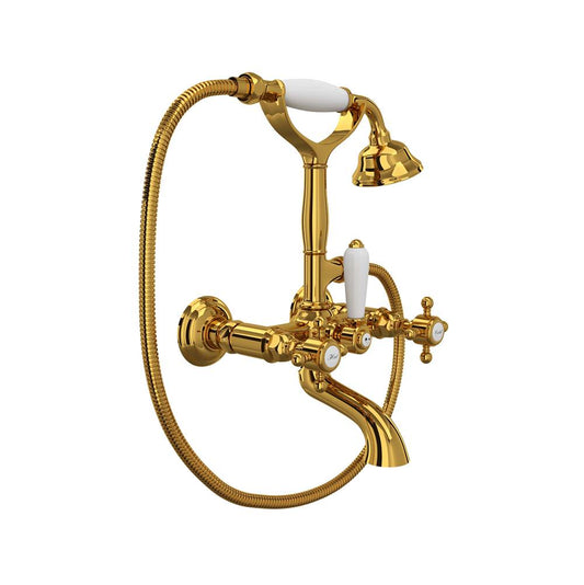 ROHL A1401XMULB Exposed Wall Mount Tub Filler In Unlacquered Brass