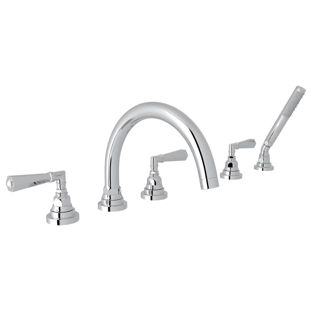 ROHL A2314LMAPC San Giovanni 5-Hole Deck Mount Tub Filler In Polished Chrome