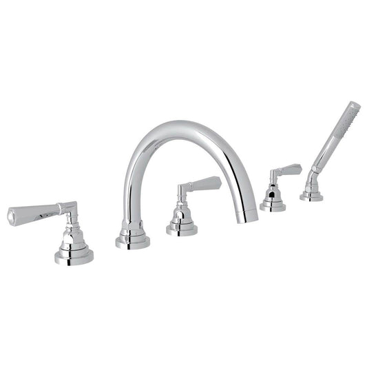 ROHL A2314LMAPC San Giovanni 5-Hole Deck Mount Tub Filler In Polished Chrome