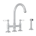 ROHL A1461LPWSAPC-2 San Julio Bridge Kitchen Faucet With Side Spray In Polished Chrome