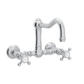 ROHL A1456XMAPC-2 Acqui Wall Mount Bridge Kitchen Faucet With Column Spout In Polished Chrome