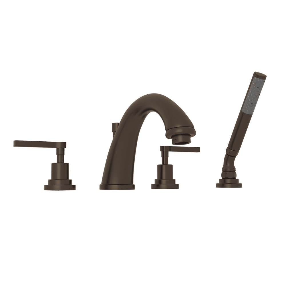 ROHL A1264LMTCB Lombardia 4-Hole Deck Mount Tub Filler In Tuscan Brass