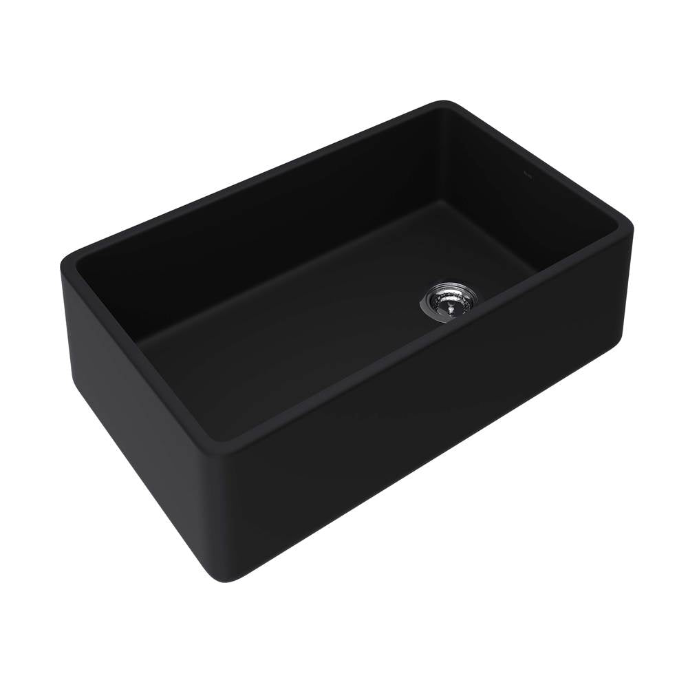 ROHL AL3220AF163 Allia 32" Fireclay Single Bowl Farmhouse Apron Front Kitchen Sink In Satin Black